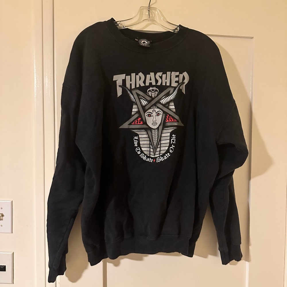 Thrasher Black Graphic Crewneck Sweater